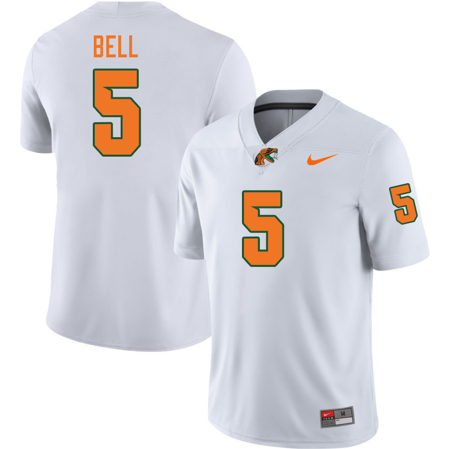 Florida A&M Rattlers #5 Markquese Bell College Football Jerseys,Uniforms-White